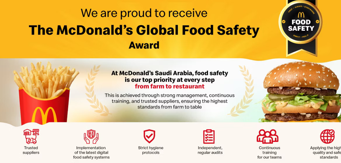 Food safety has always been our top priority at McDonald's Saudi Arabia.