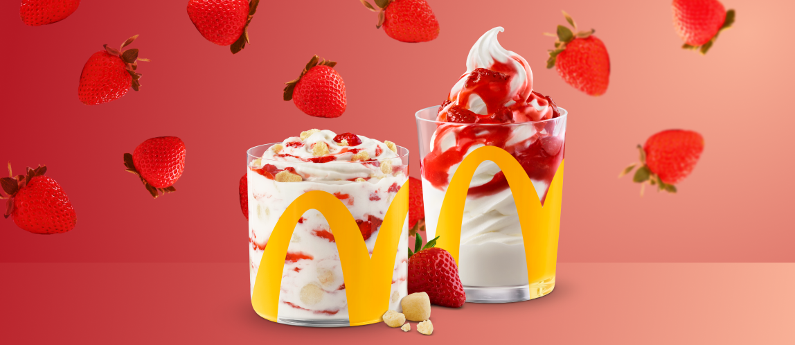 McFlurry® gâteau au fromage et fraises et de la Coupe glacée aux fraises