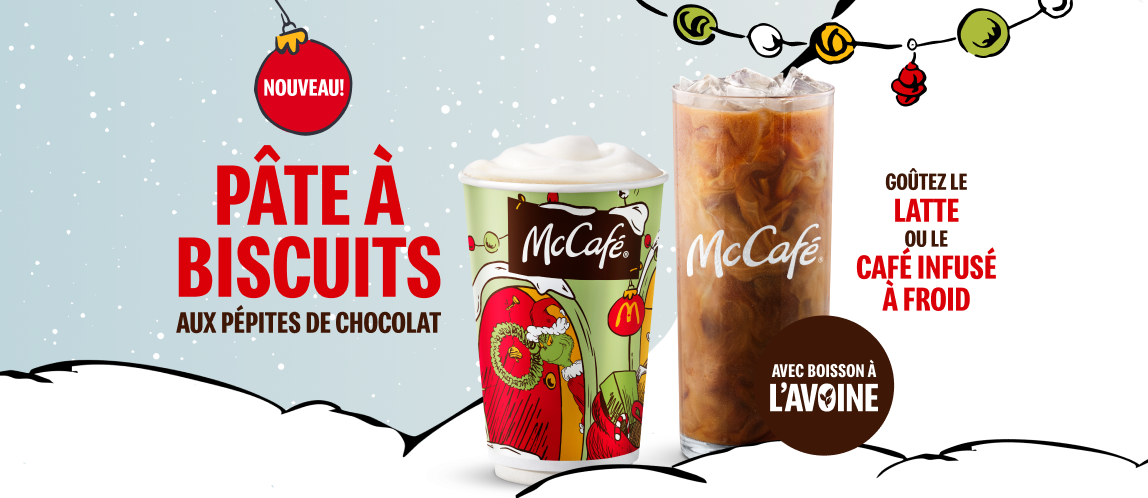 GOÛTEZ LE LATTE OU LE CAFÉ INFUSÉ À FROID    AVEC BOISSON À L’AVOINE  