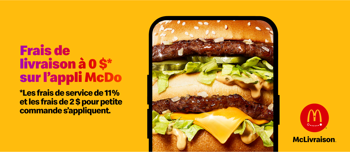 Gros plan d’un Big Mac® sur un écran de téléphone. 