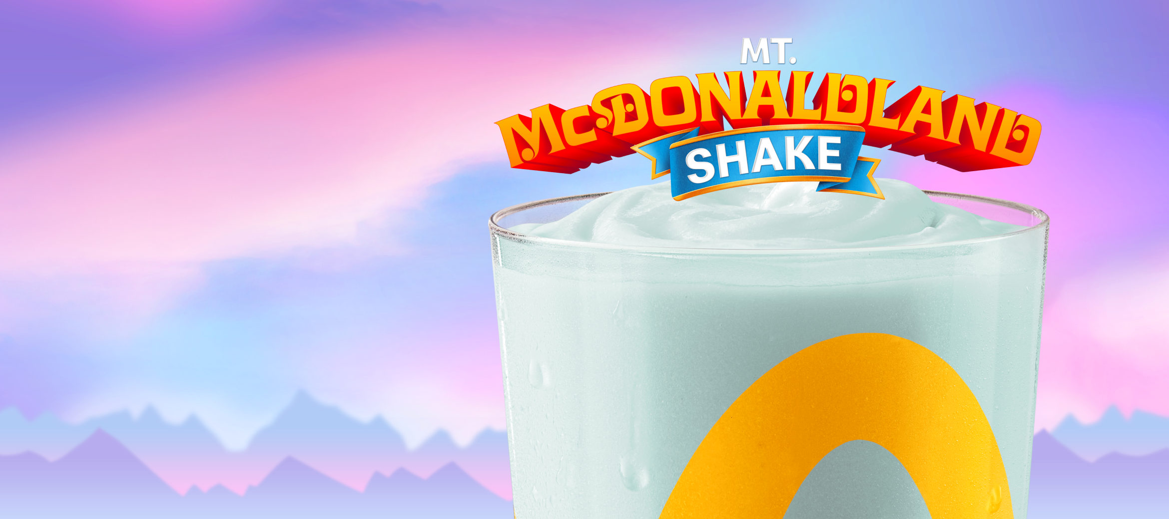 A close up view of the Mt. McDonaldland Shake with the words ‘Mt. McDonaldland Shake’ written above it.