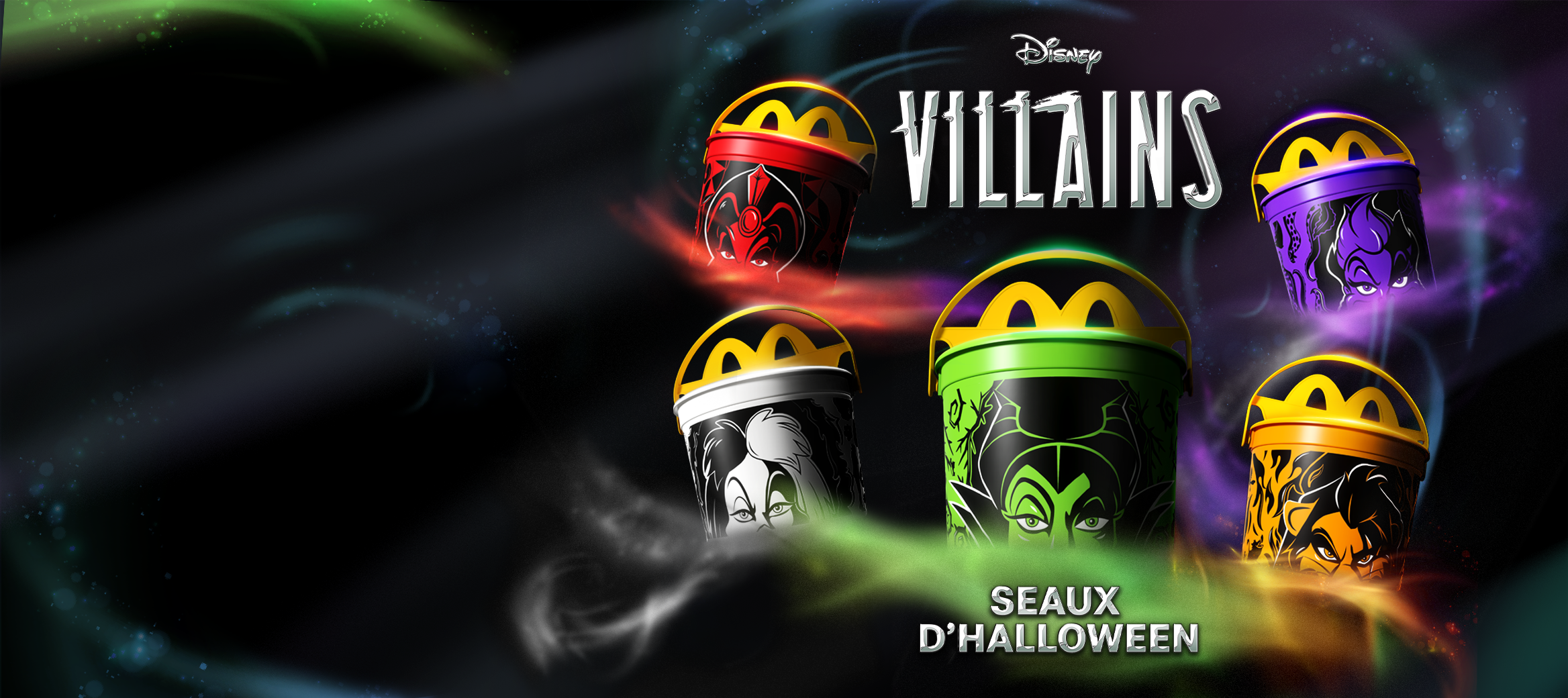 Les seaux d’Halloween sont de retour, plus espiègles que jamais. Mettant en vedette cinq méchants emblématiques de Disney, ils ajouteront une bonne dose de plaisir à la saison de l’Halloween.
