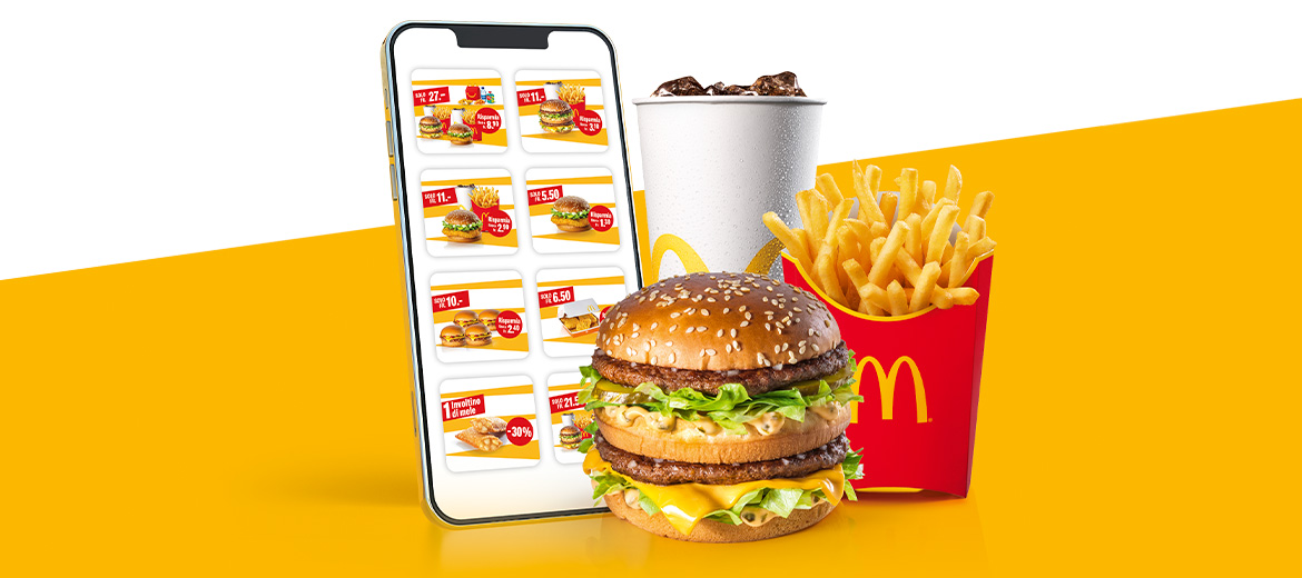 Offerte risparmio nell’app McDonald’s. 