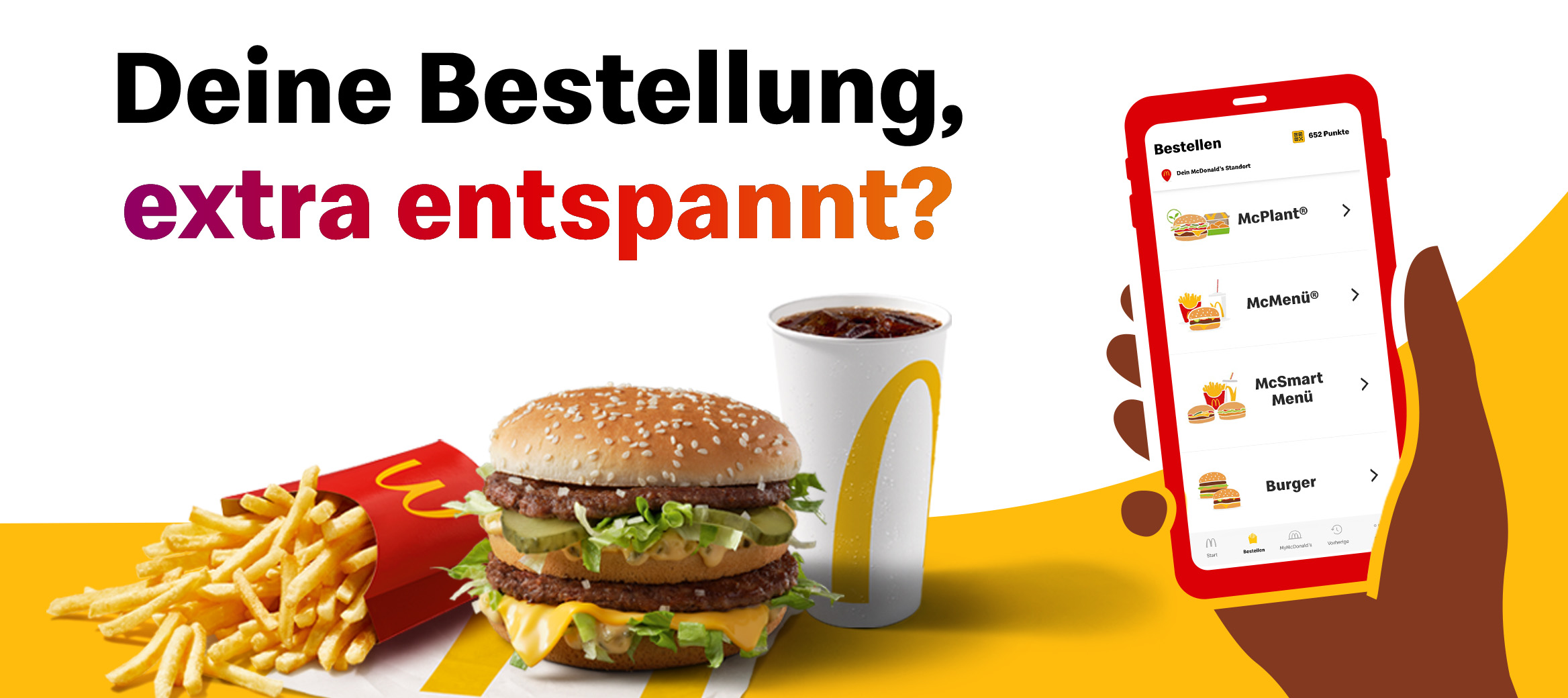 Deine Bestellung, extra entspannt? Einfach in der App vorbestellen und abholen