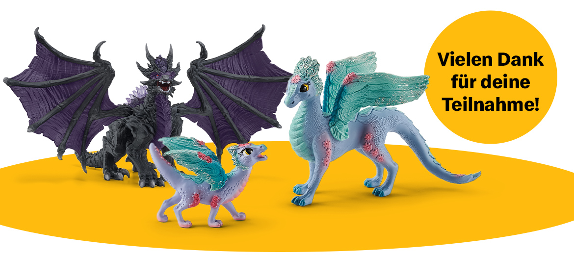 Schattendrachen und Bluetendrache inklusive Baby von Schleich