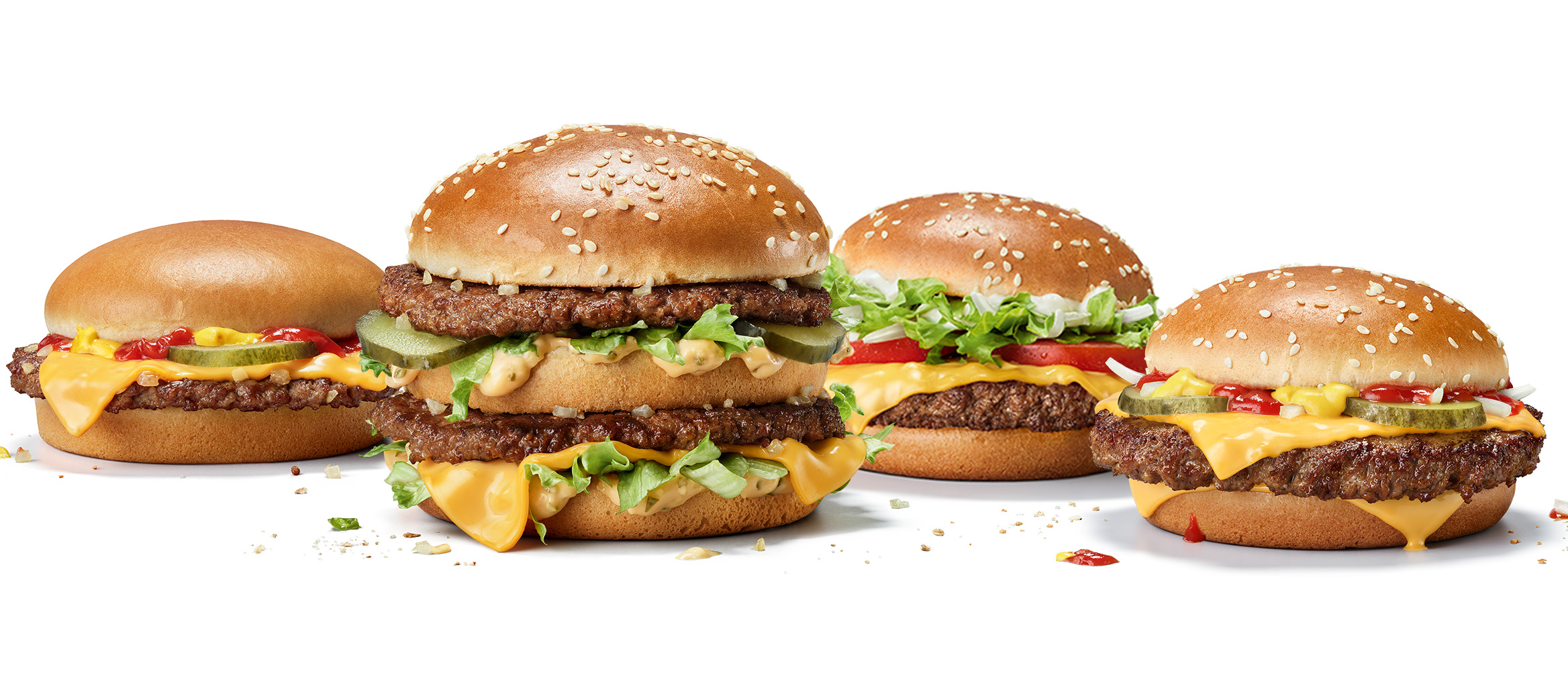 Big Mac®, Cheeseburger, Hamburger Royal TS und Hamburger Royal Käse