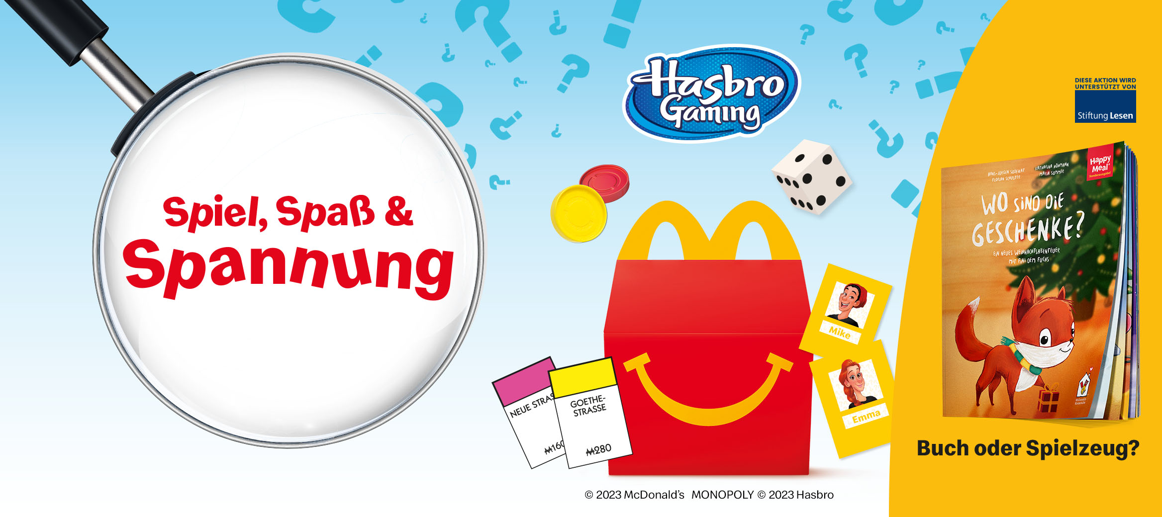 Jetzt mit 1 von 6 lustigen Hasbro Spielen in jedem Happy Meal®.
