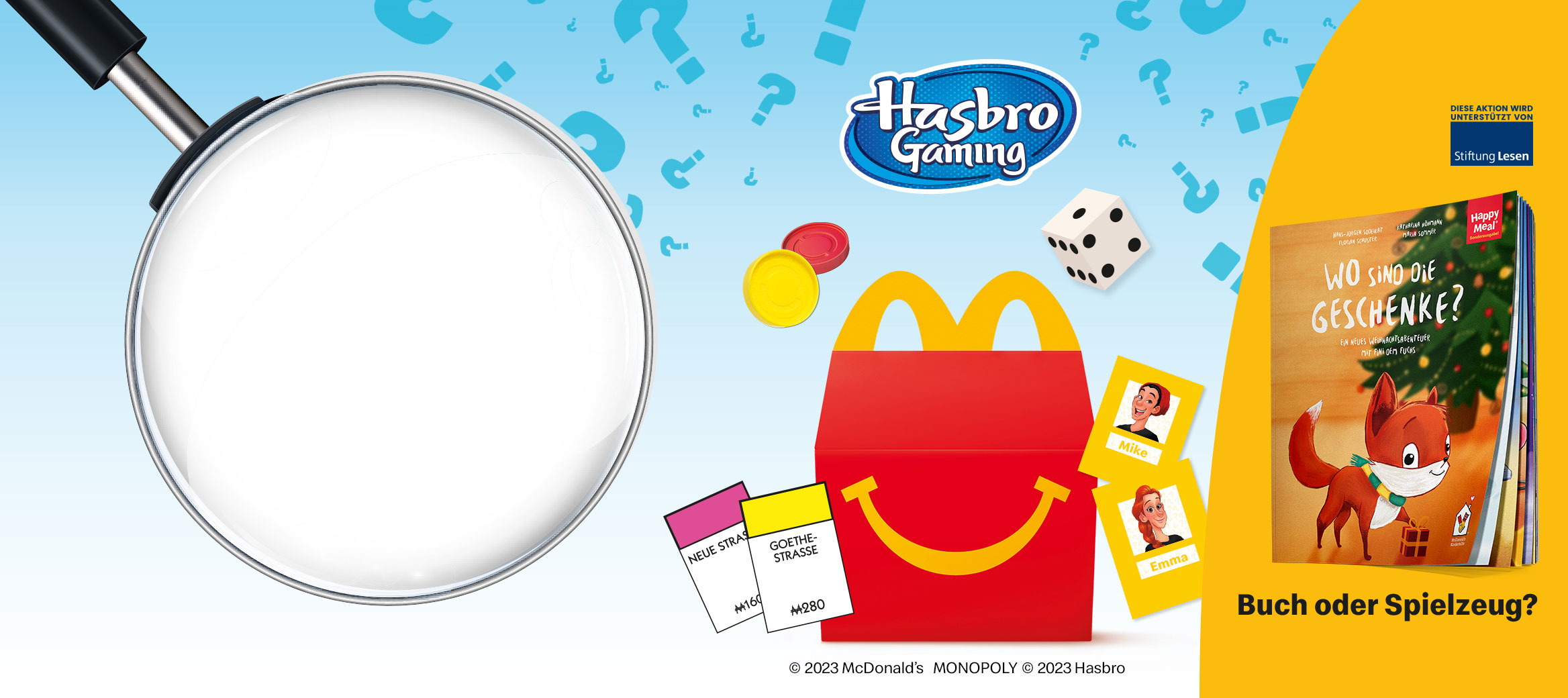 Jetzt mit 1 von 6 lustigen Hasbro Spielen in jedem Happy Meal®.