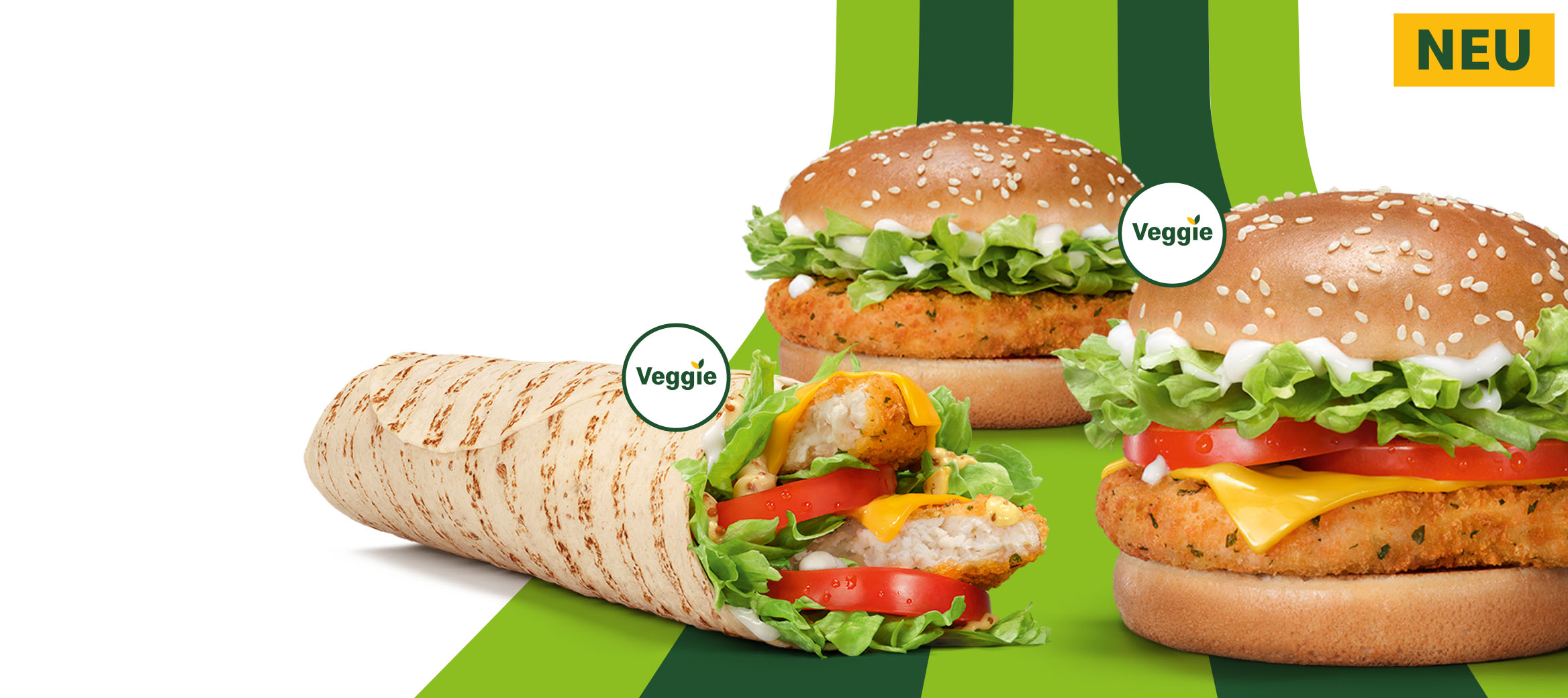 Probiere jetzt unsere vegetarischen Leckerbissen in echter McDonald’s Qualität.