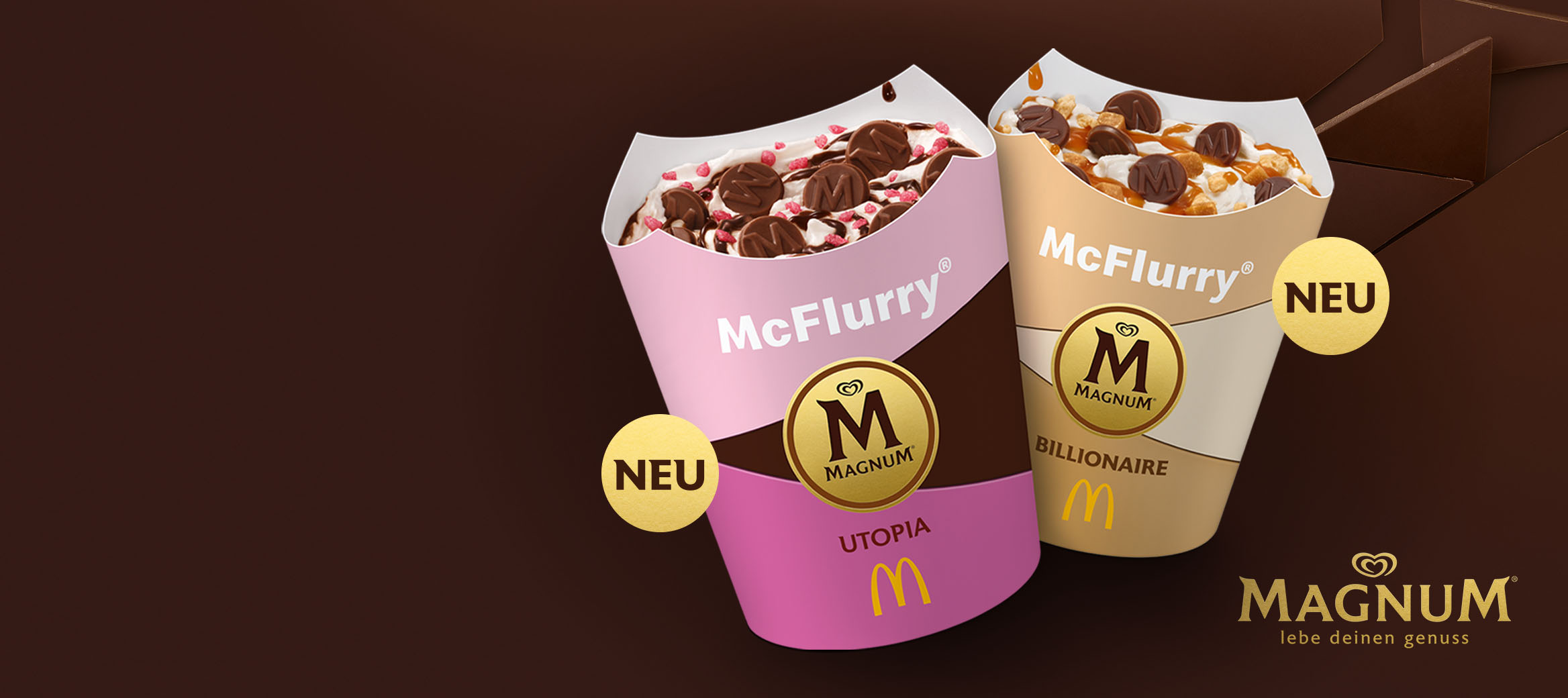 Entdecke die neuen McFlurry® Magnum® Utopia und Billionaire.
