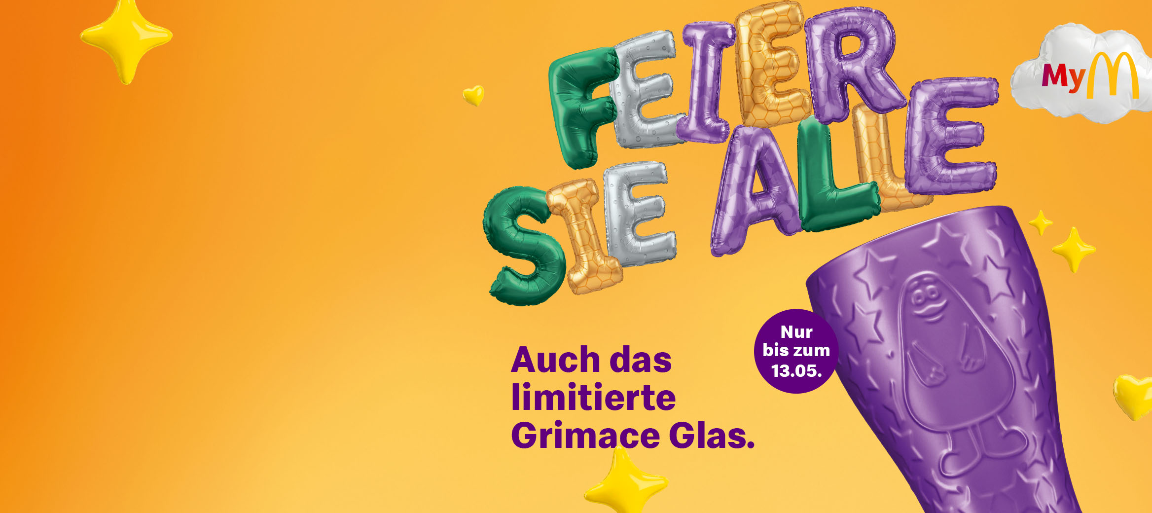 Noch ein Grund zum Feiern: das limitierte Grimace Glas.