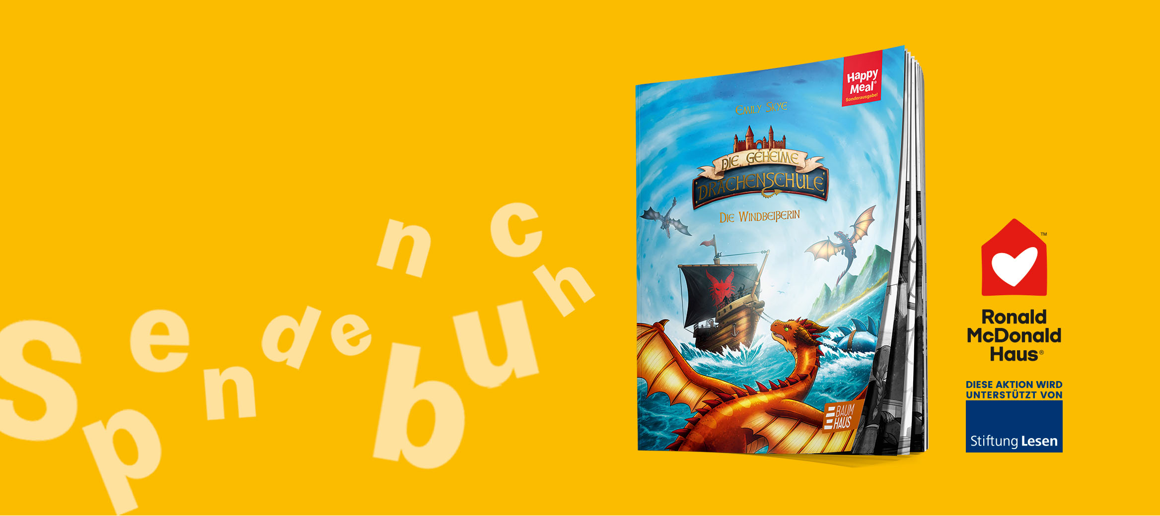 Spendenbuch Cover von ,,Die geheime Drachenschule''