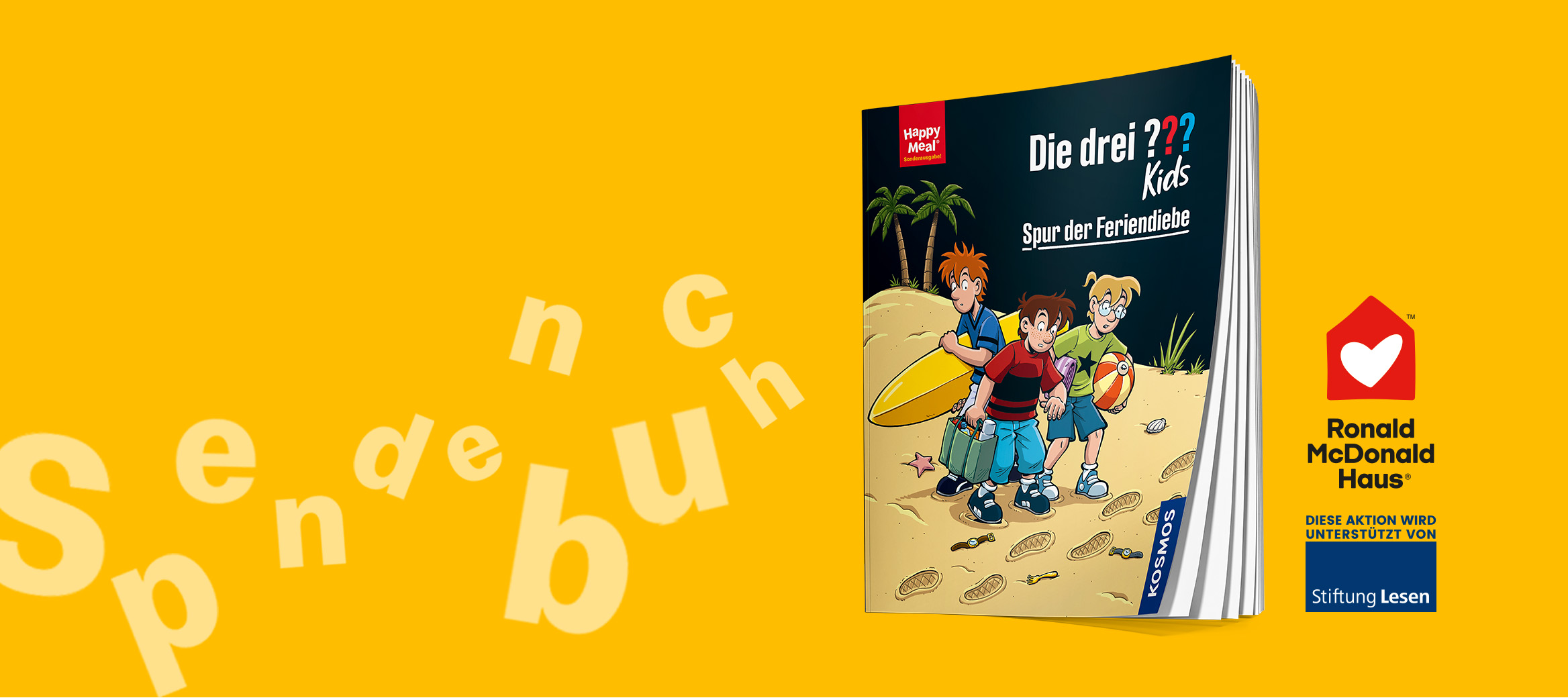 Spendenbuch Cover von ,,Die drei ??? Kids – Spur der Feriendiebe"