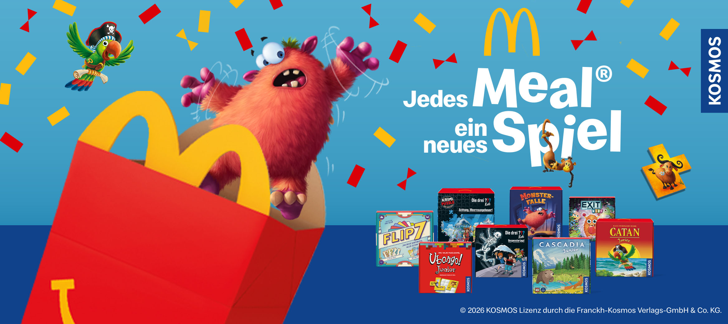 Entdecke 1 von 8 KOSMOS Spielen im Happy Meal®.
