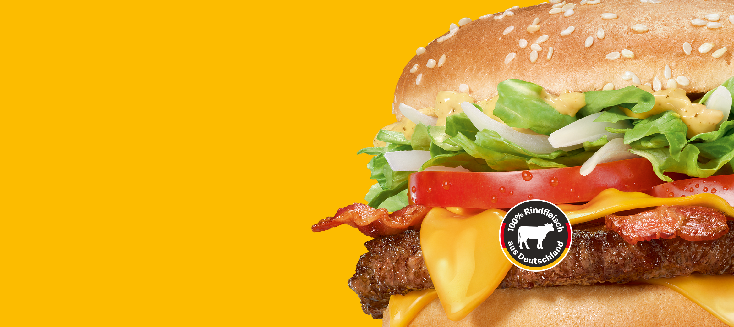 Big Tasty® Bacon auf gelbem Hintergrund