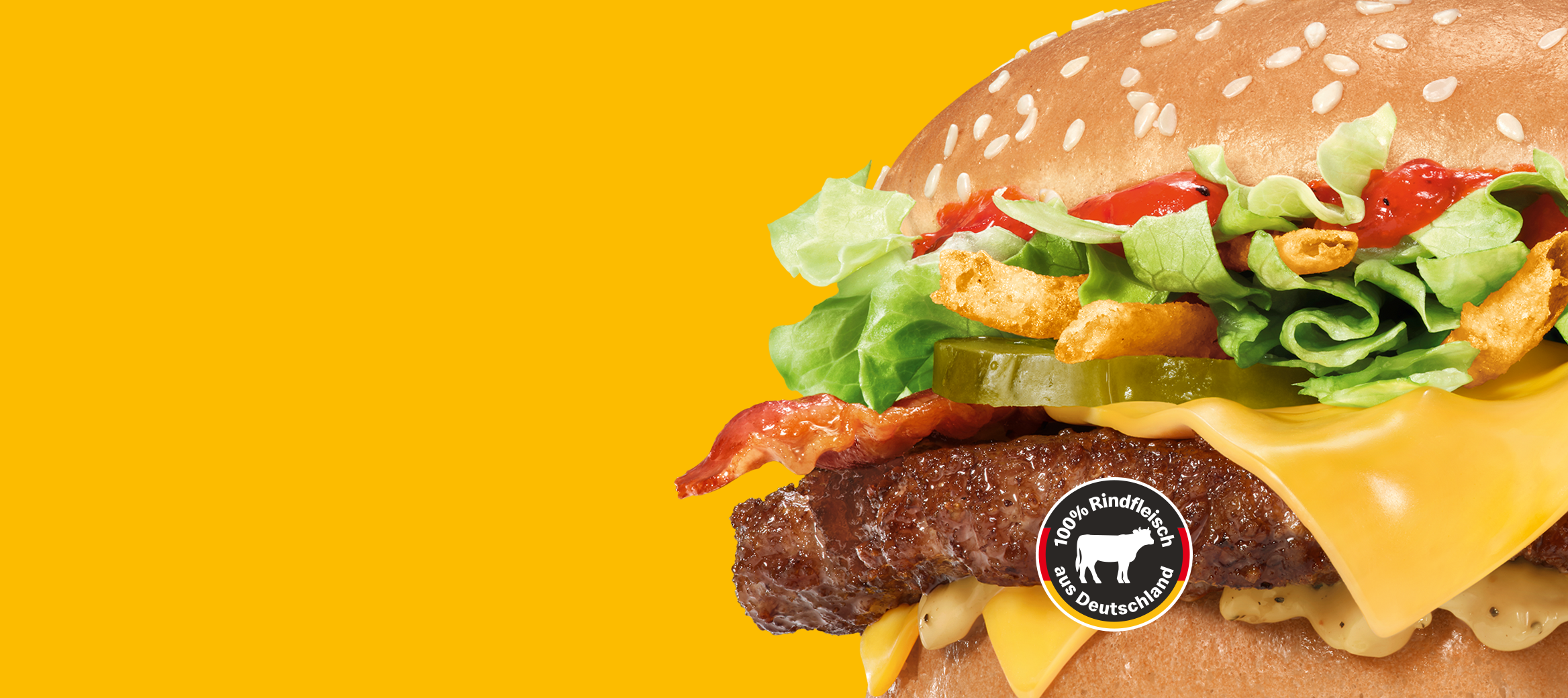 Big Tasty® Red Steakhouse auf gelbem Hintergrund