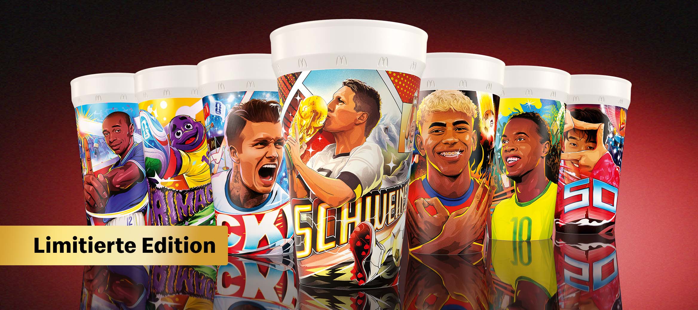 McDonald's FIFA Sammelbecher 2026 mit sieben Motiven