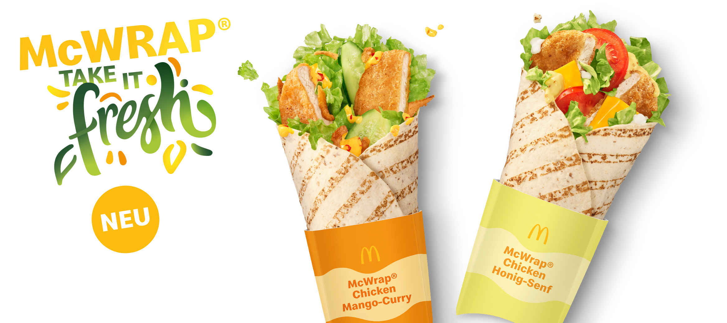 Take it fresh! Der neue McWrap® Chicken Honig-Senf und der neue McWrap® Chicken Mango-Curry