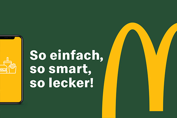 Grafik: McDonald's App Text: So einfach, so smart, so lecker!