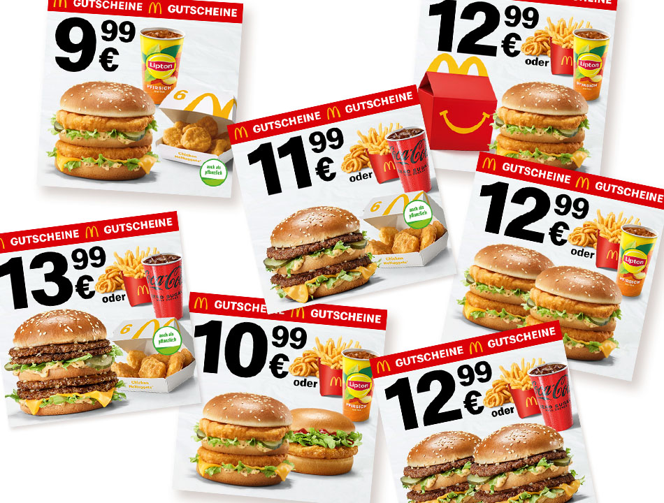 App Caption Übersicht über die Coupons, die einen Big Mac enthalten