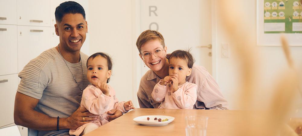 Abbildung einer vierköpfigen Familie