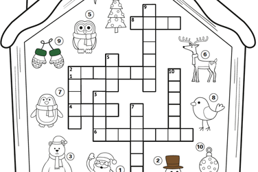 : A Christmas themed crossword.