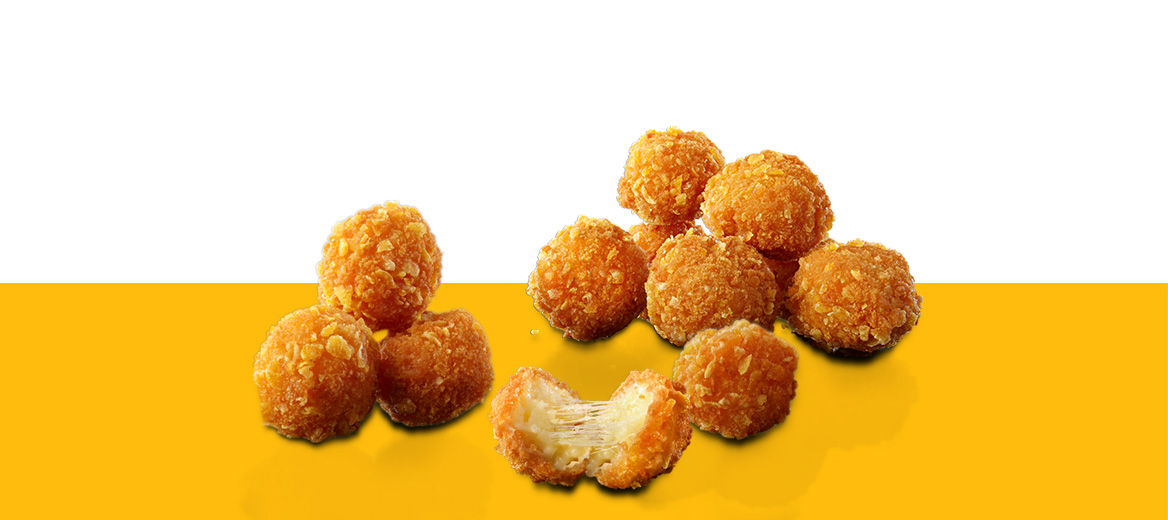 Crunchy Cheese Bites on a yellow shelf