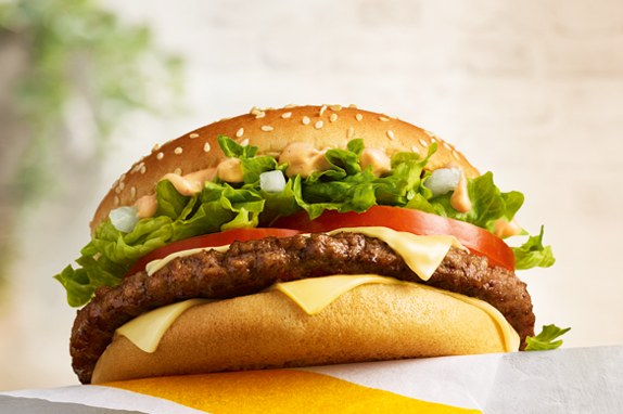 Big Tasty burger on a white background.