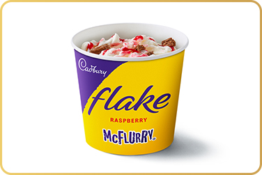 Flake® Raspberry McFlurry® on a white background