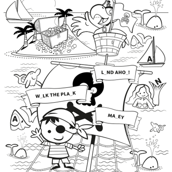 Illustration of Pirate Keeko activity sheet