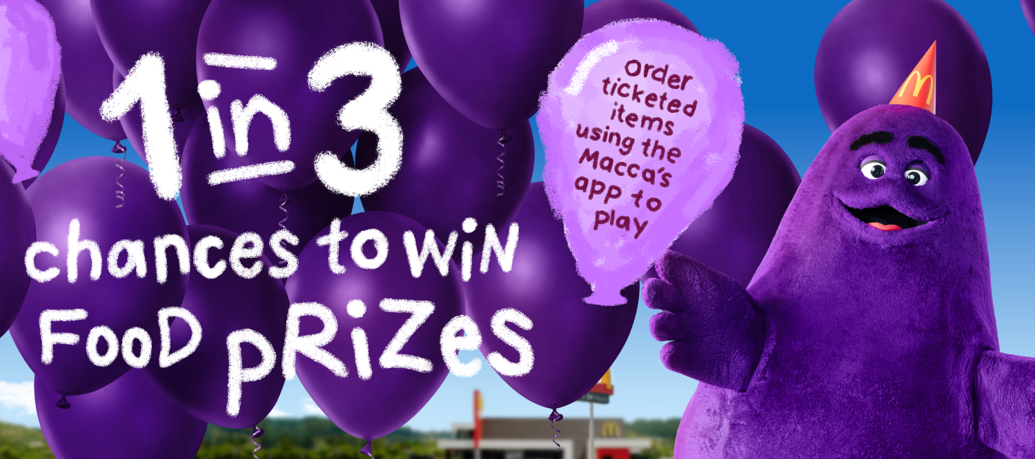 50th Birthday McDonald's 1 in 3 chances to win food prizes