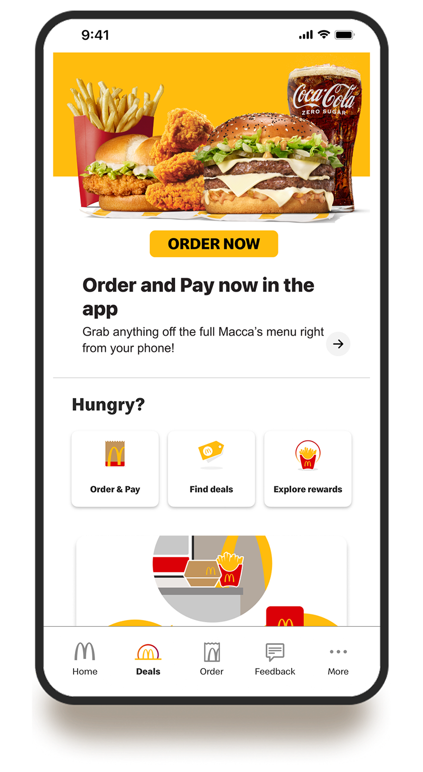 MyMaccas app, MyMaccas rewards, Order in app