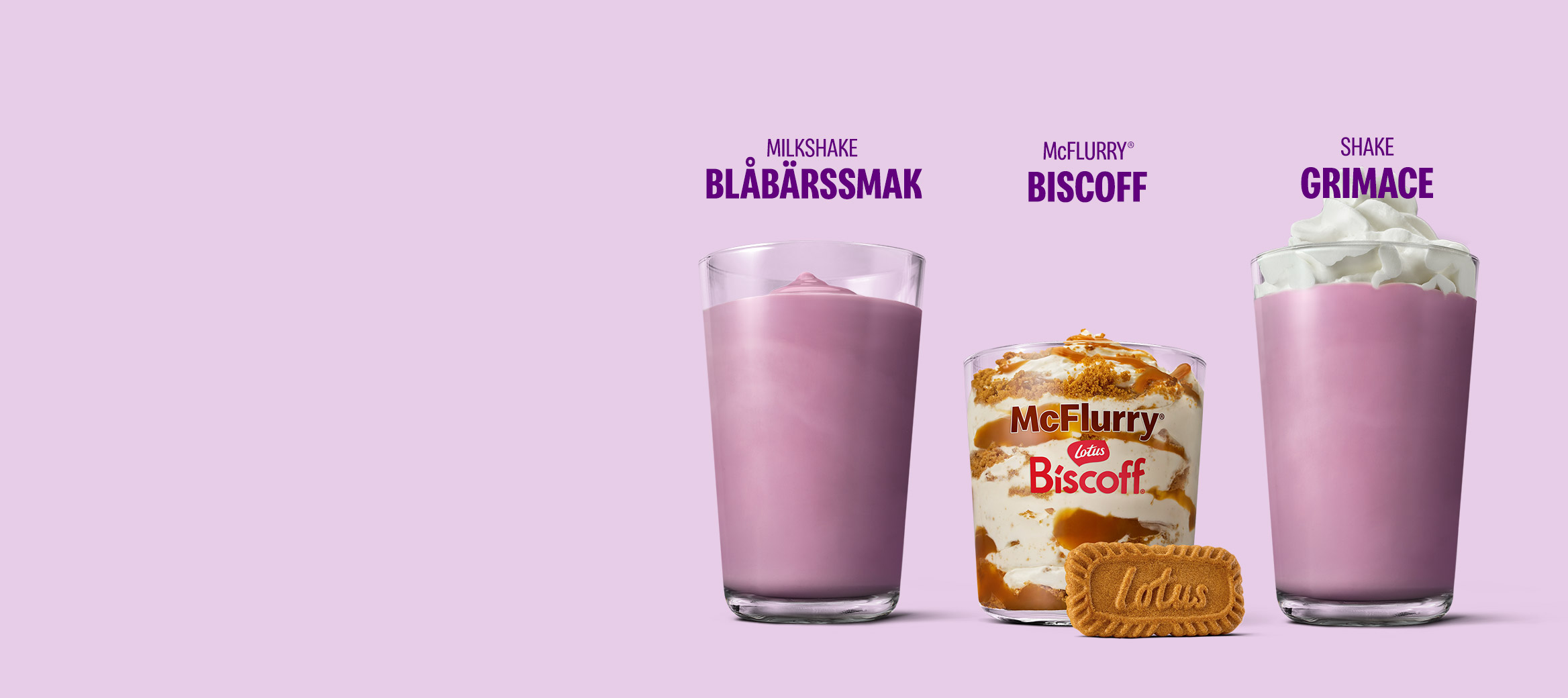 Desserter Shakes och McFlurry Biscoff
