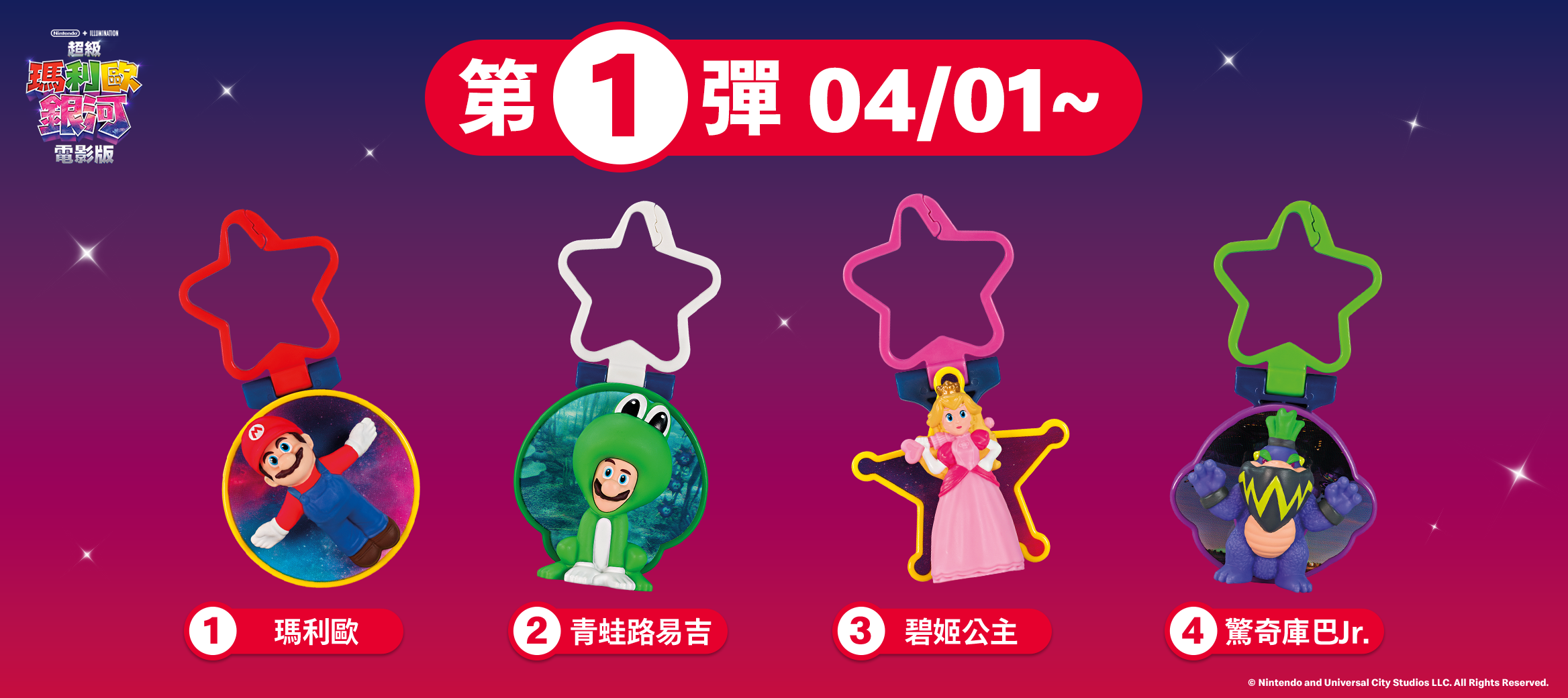 4/1第1彈先發登場~【瑪利歐、青蛙路易吉、碧姬公主、  驚奇庫巴Jr. 】粉絲必藏！