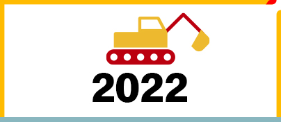Icon of a digger above the date 2022.