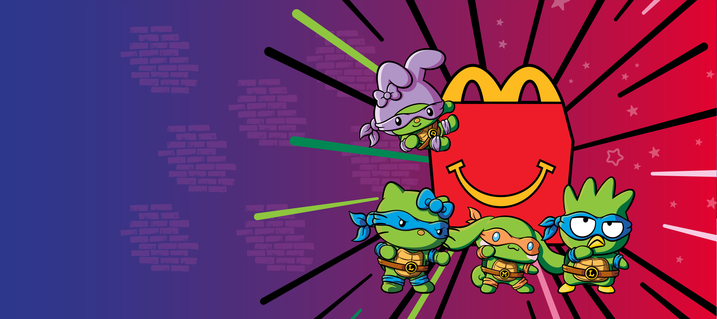 Festive winter scene with an Elf on the Shelf, a reindeer, a green-tailed bogie, and a McDonald’s Happy Meal box in snow.