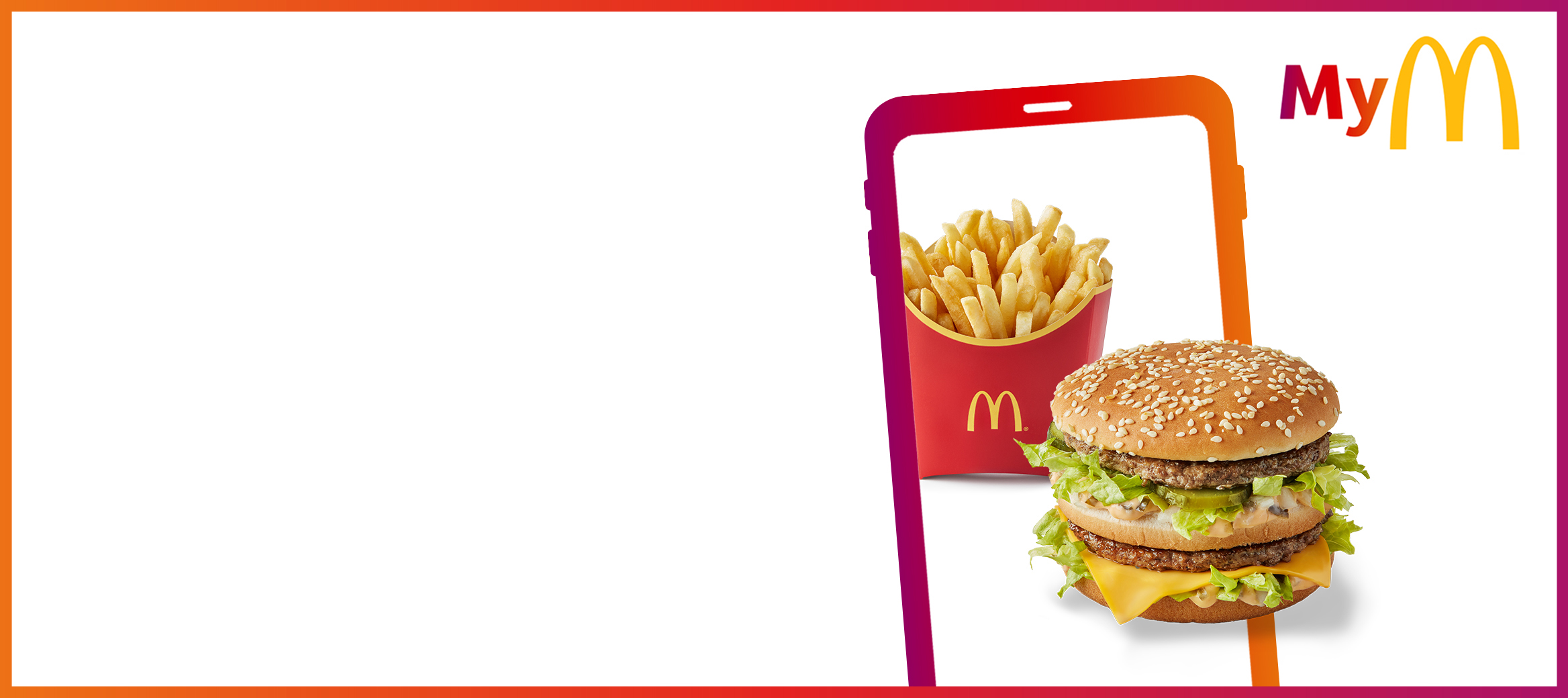 McDonald’s Fries and BigMac on a phone.