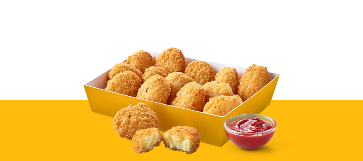 Five Cheese and Herb Bites on a yellow shelf.