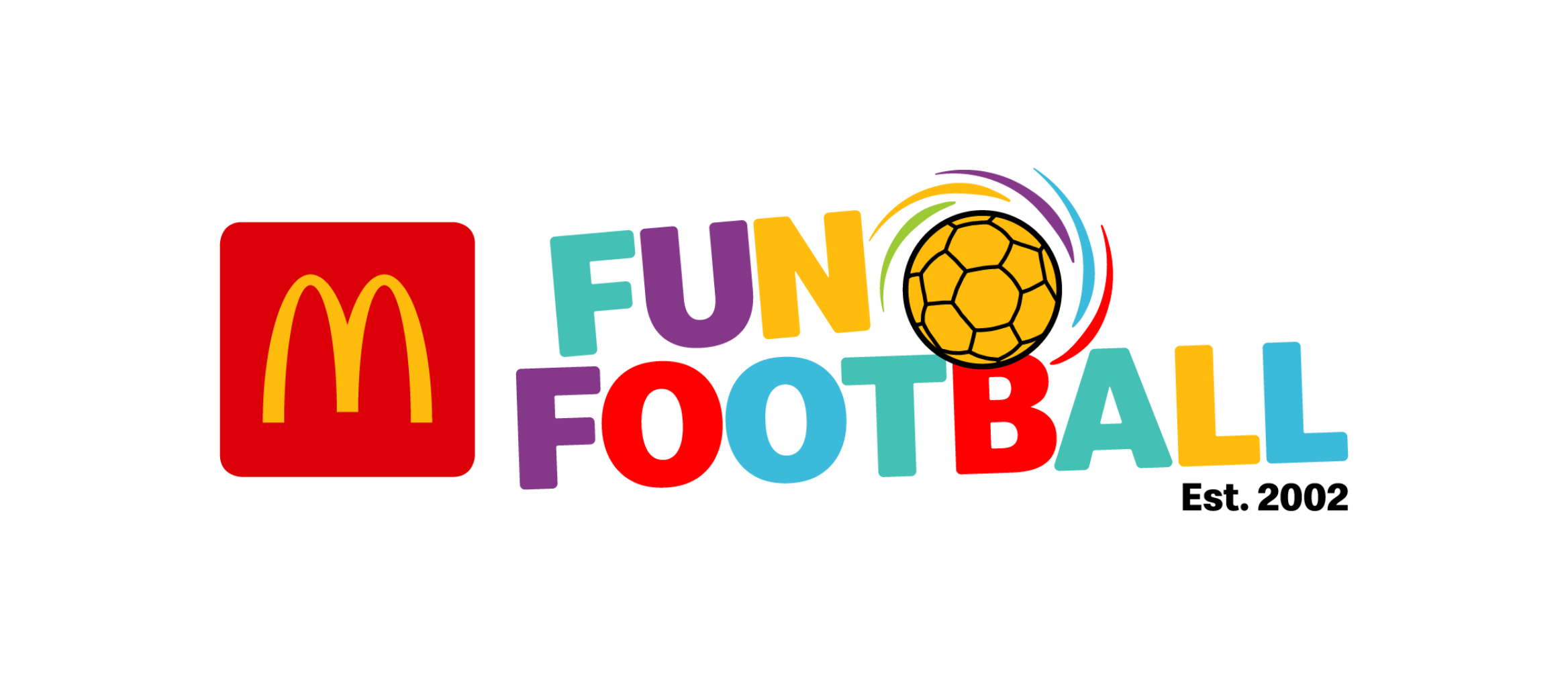 McDonald's Fun Football logo with a football graphic and colourful text.