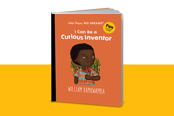 Picture of the book “I Can Be a Curious Inventor” about William Kamkwamba. 