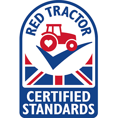 Red tractor logo.