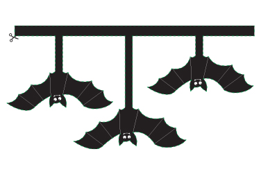 Three bat decorations.
