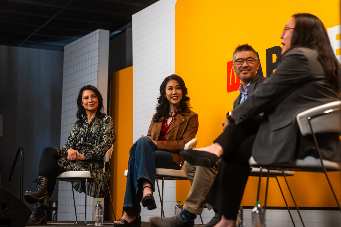 前教育工坊的嘉賓講者在舞台上